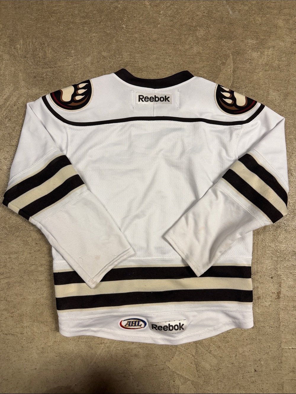 Reebok Hershey Bears White and Brown Youth Hockey Jersey - Picture 3 of 4